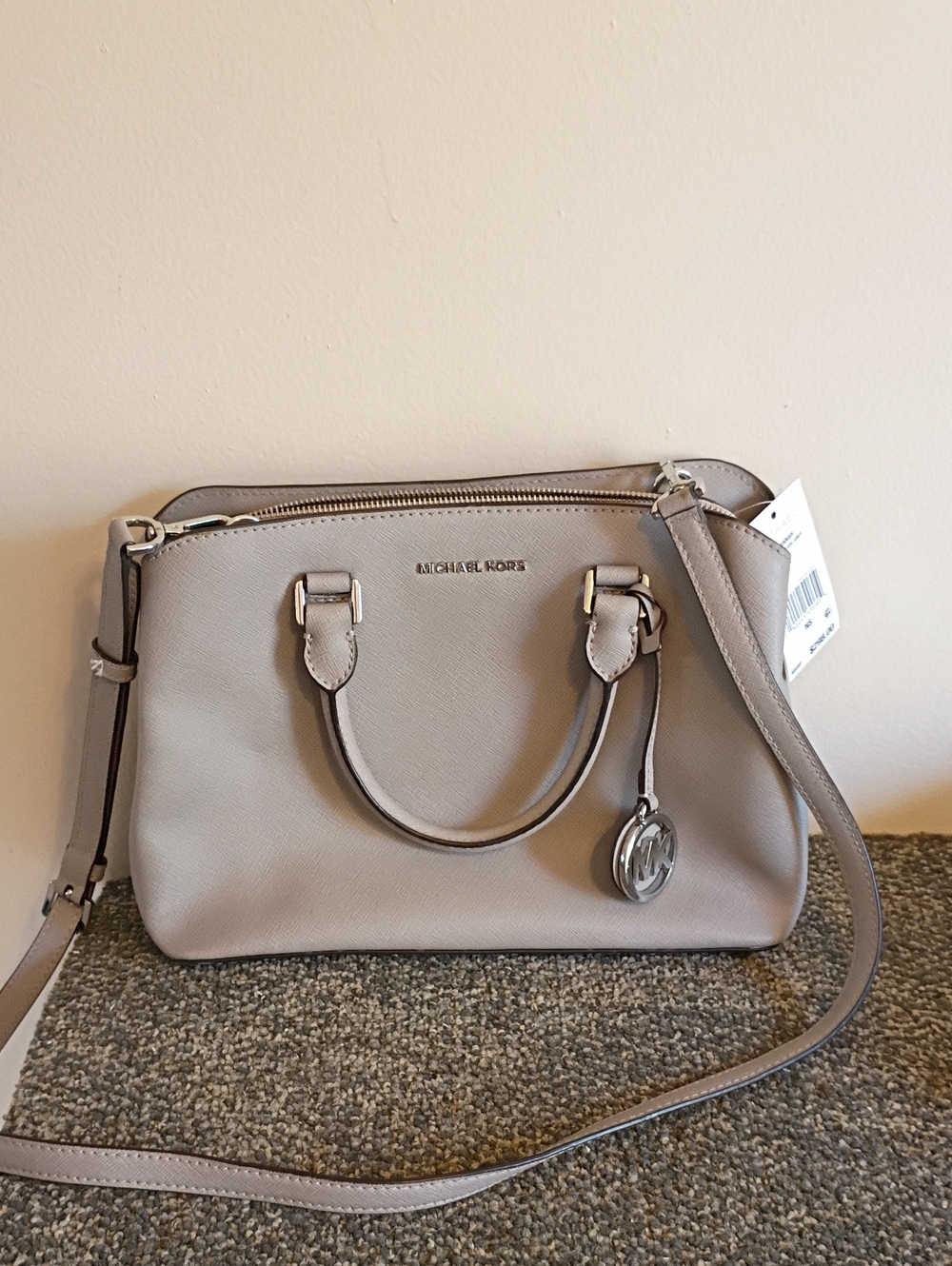 Michael Kors Gray Saffiano Leather Satchel